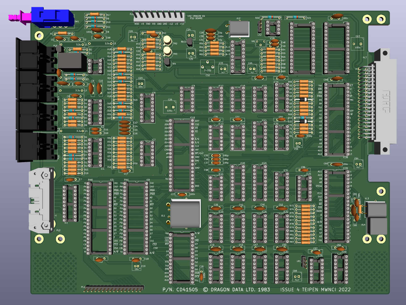 PCB render from KiCad