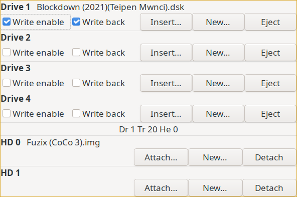 Floppy/hard disks dialog