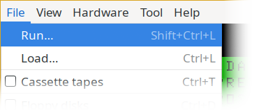 File menu