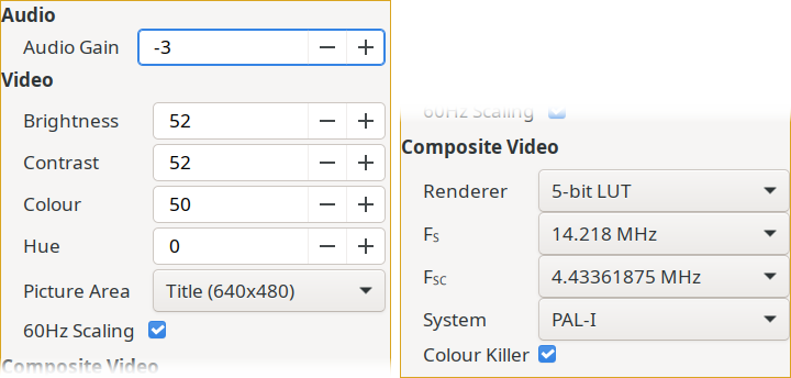 TV controls dialog