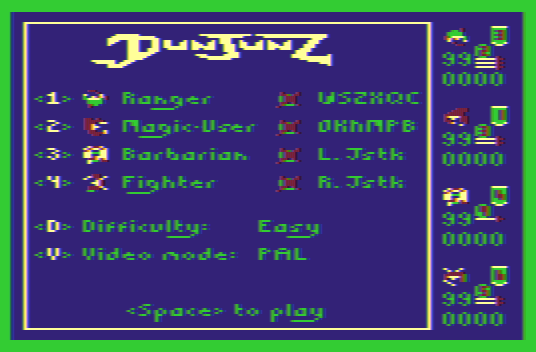 Main menu